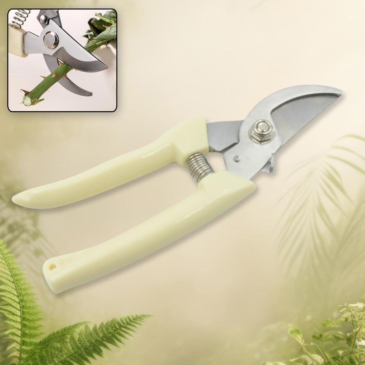 0471 Stainless Steel Pruning Shears with Sharp Blades and Comfortable handle - Durable Hand Pruner for Comfortable and Easy Cutting, Heavy Duty Gardening Cutter Tool Plant Cutter for Home Garden | Wood Bran (1 Pc)