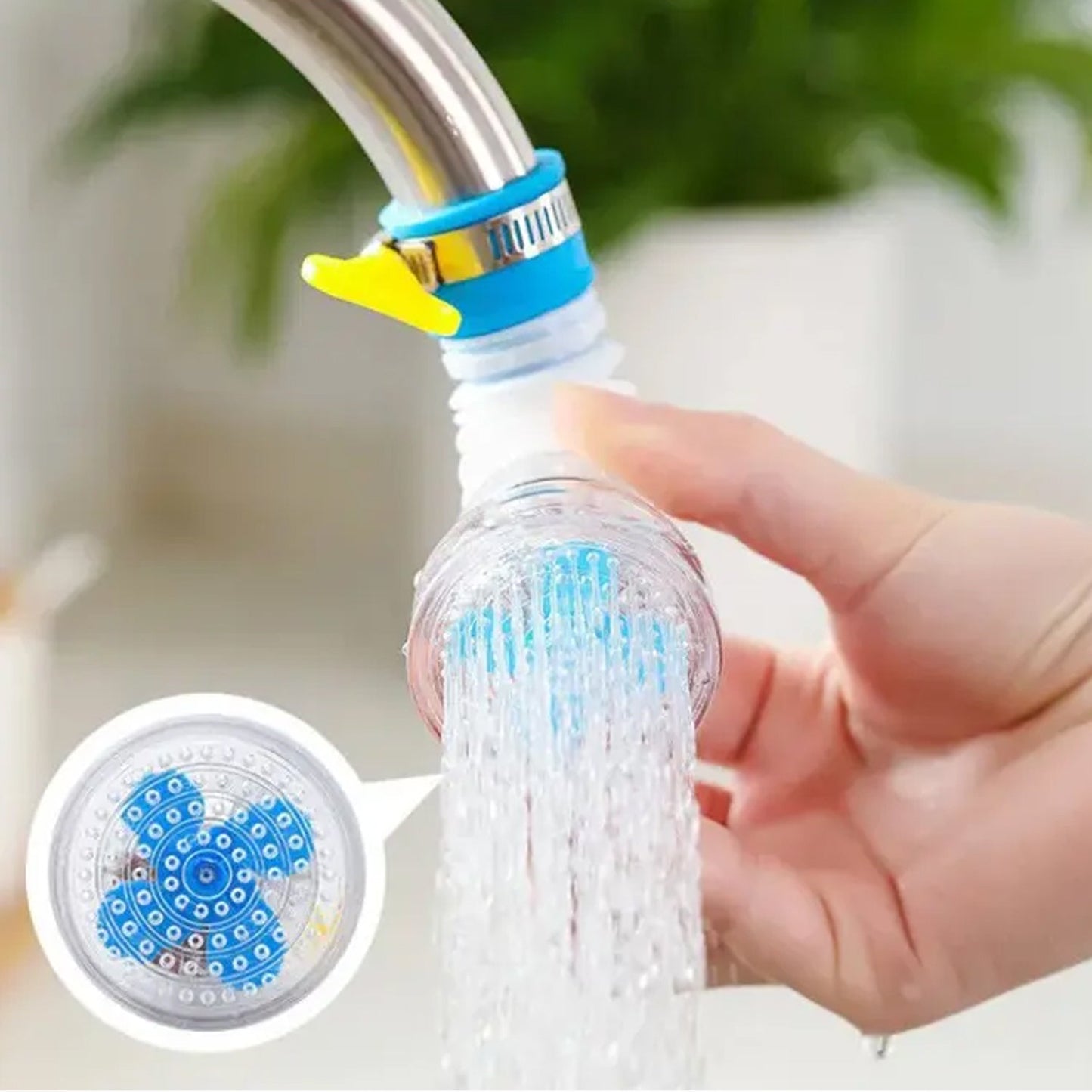 0208b 360° Adjustable Rotating Water Saving Nozzle Shower Head Faucet Multiple Types of Output Water Valve Splash Regulator Filter Kitchen Tap Accessories, Bathroom Use (1 Pc)