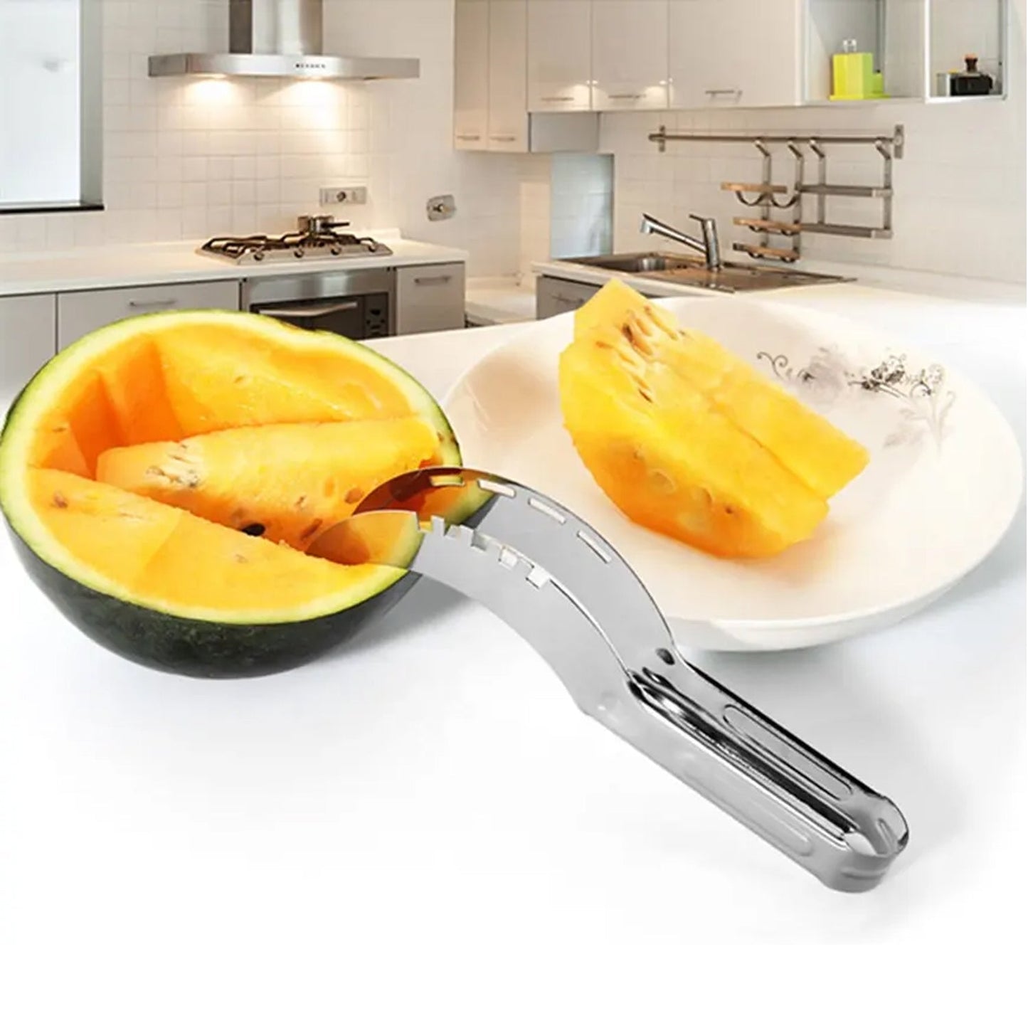 2859 Stainless Steel Watermelon Cantaloupe Slicer Knife, Corer Fruit, Vegetable Tools Kitchen