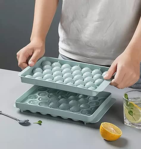 5497 Small Plastic Round Ice Cube Tray Ball Maker Reusable Flexible Round Ice Cube Trays for Freezer Mini Circle Making 33Pcs Sphere Large Size Molds for Whiskey & Cocktails Drinks Chilled (Lollipop , Lolipop Small Size Maker ) (1 Pc)