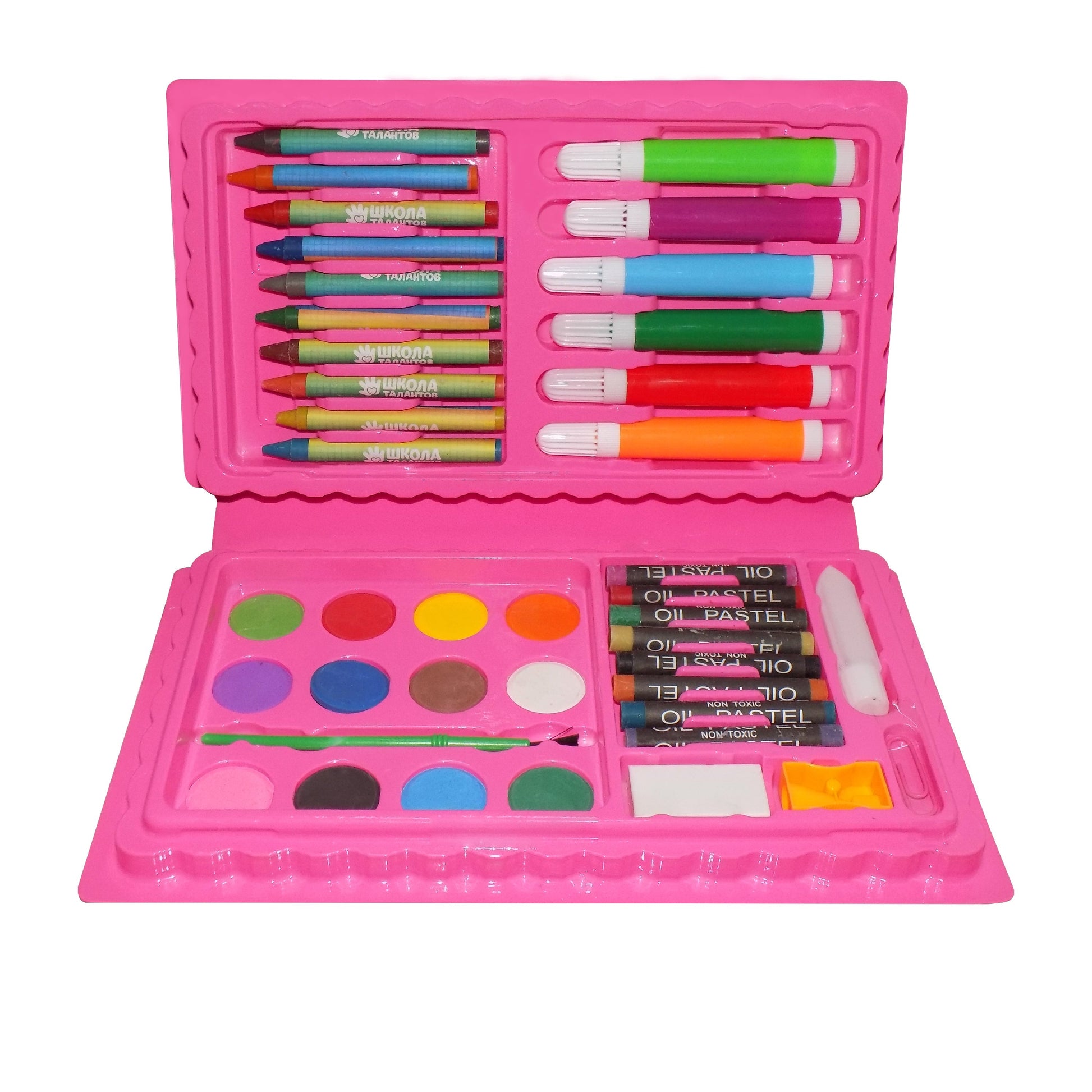 1092A Coloring Combo Colors Box Color Pencil, Crayons, Water Color, Sketch Pens Set of 42 DeoDap