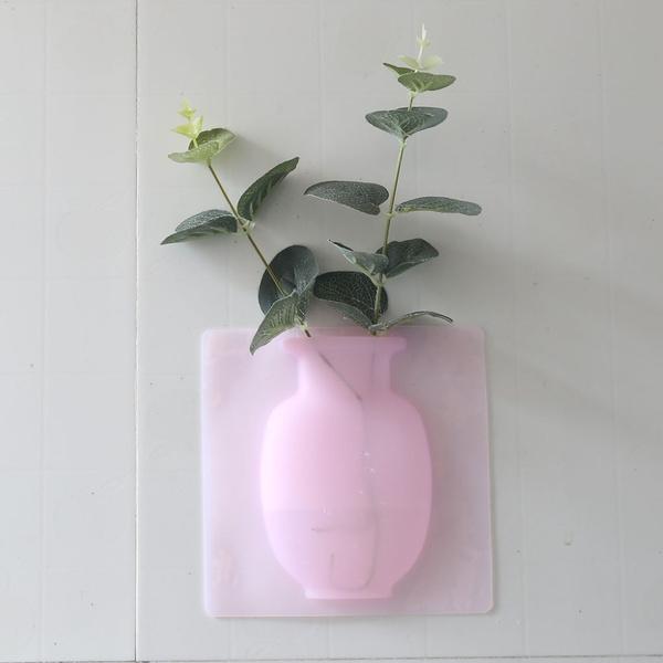 1154 Wall Hanging Silicone Flower Pot Sticker Plant Rack for Decoration  (MultiColour) DeoDap