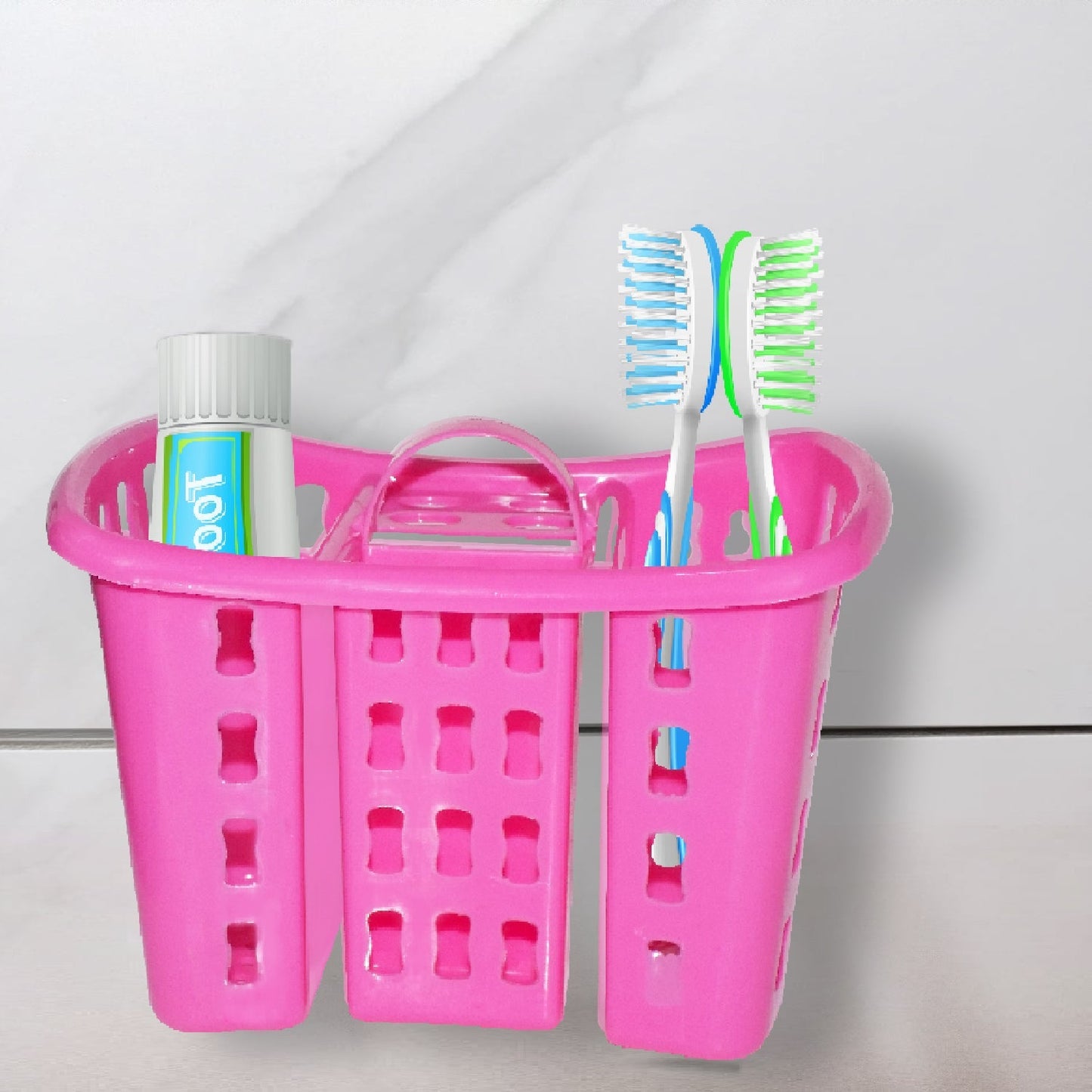2450 Toothbrush Toothpaste Bathroom Organizer Stand 4-in-1 Holder DeoDap